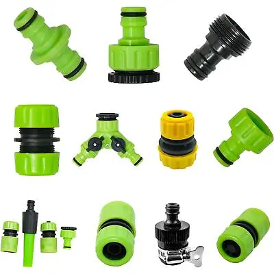 QUALITY GARDEN WATER HOSE PIPE CONNECTORS & FITTINGS Garden Tap Adaptor Plastic • £8.09