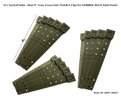 15 Tactical Tailor-Short 8  Army Green MALICE Clips For GERBER BUCK Knife Pouch • $18.90