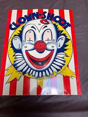 Vintage American Toy Tin Litho Clown Shoot Dart-Base-Ball  Double Sided Target • $20