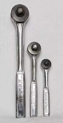 Vintage Craftsman V Series 1/2 3/8 1/4  Thumb Wheel Ratchet  3pc • $26