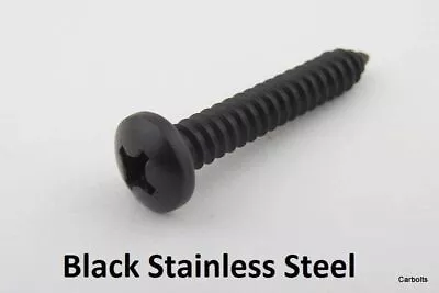 No12 5.5mm Black Stainless Steel Phillips Pan Head Self Tapping Screws Pozi Pili • £4.97