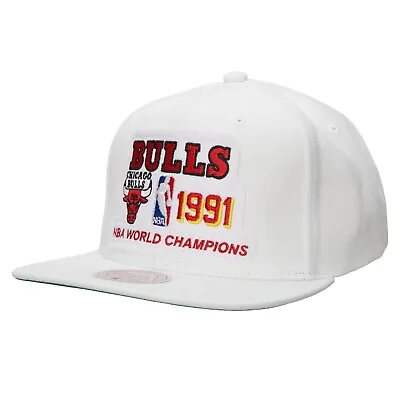 Mitchell & Ness NBA Chicago Bulls 1991 World Champions Snapback Cap Hat White • $26.97