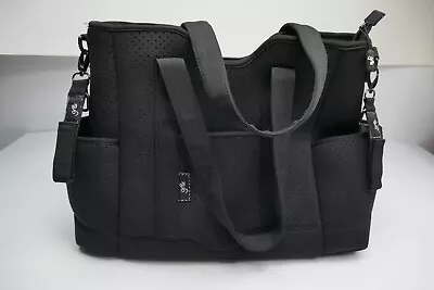 Gr8x Lulu Neoprene Tote Bag Nappy Baby Black Pram Straps Large • $44.99