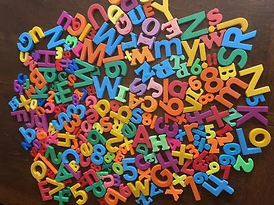 HUGE Lot Of Plastic Magnetic LETTERS And NUMBERS 200 PLUS! Four Different Kinds • $79.99