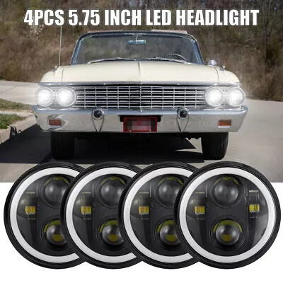 For Ford Galaxie 500 1962-1974 4pcs 5.75  5-3/4'' Round LED Headlights HALO DRL • $139.99