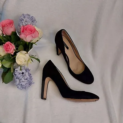 Zara Black Suede Court Shoes  40 • £14.50