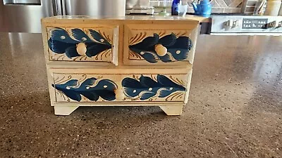 Hand Painted Wooden Doll House Chest Of Drawers Dresser Furniture Mini Floral • $0.99