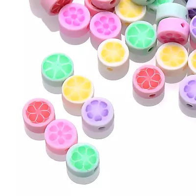 Clay Beads For Jewellery Making Polymer Clay Flowered Daisy Mixed 9.5x5mm 20pcs • £2.99