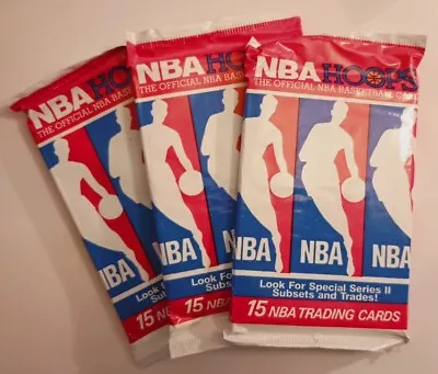 1990-91 NBA Hoops SERIES II Basketball (3) Wax Pack Lot • $14.99