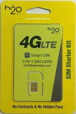 H2O Wireless 3-in-1 SIM Card FREE 1ST MONTH $60 Plan Preloaded • $64.99