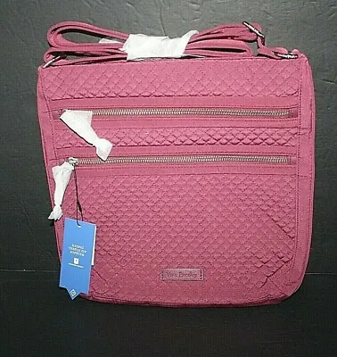 Vera Bradley Iconic Triple Zip Hipster Microfiber Hawthorn Rose NWT  • $45