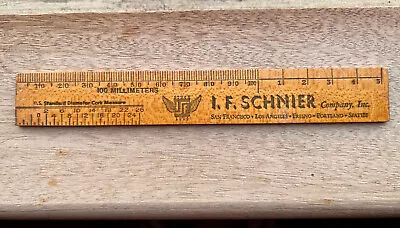 Vintage 6 Inch Wood Advertising Ruler I.F. Schnier - Rare US Cork Diameter Scale • $19.99