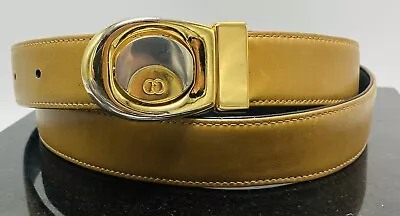 Vintage 80s Gucci G Reversible Leather Belt Black Brown Italy Sz 36 • $69.99