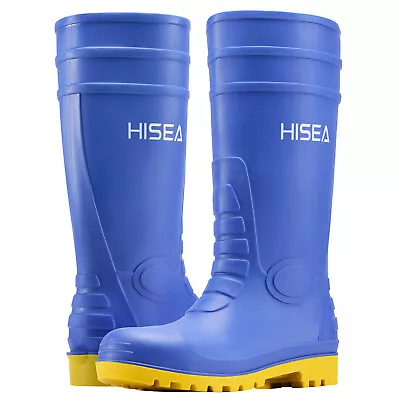 HISEA Men Steel Toe Rain Boot Oil & Chemical-Resistant Work Protective Footwear • $39.89