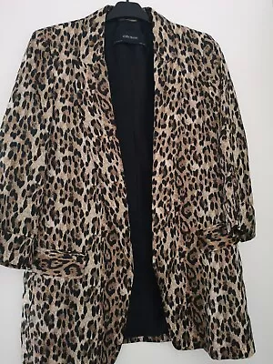 $42.63 • Buy BNWOT Zara Leopard Print Blazer Jacket Coat Single Breasted Size S Small