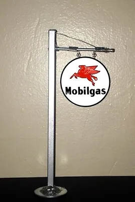 Metal O Scale 1:48 1:18 Mobilgas Gas Service Station Pole Sign Layout Diorama • $19.99