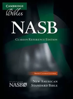 NASB Clarion Reference Bible Brown Calfskin Leather NS485:X 9781107604131 • £140