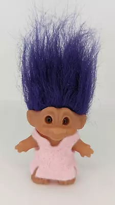 Troll Doll Good Luck Dam Purple Hair  3 Inch • $20