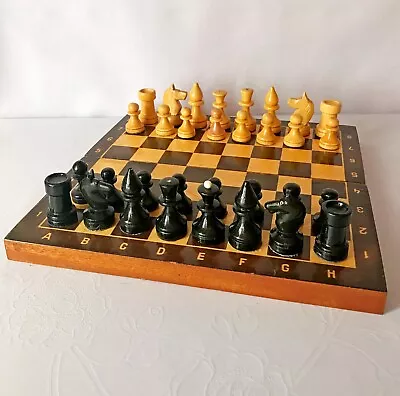 Soviet Chess Set - Wooden USSR Chess - Vintage Chess 1970 Full Set • $55