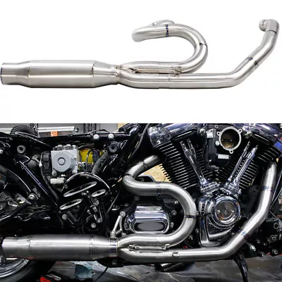 Titanium Touring 2 Into 1 Exhaust Pipe For Harley Street Road Glide FLHT FLTRX • $1159.95
