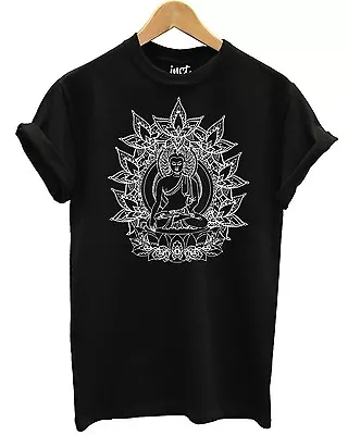 £14.99 • Buy Lotus Buddha T Shirt Top Pattern Leaves Religion Buddhism Fashion Indie   