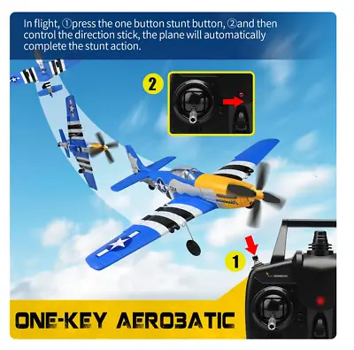 2.4G 4CH RC Airplane Fixed Wing 6-Axis Gyro P51 Mustang Fighter Aerobatic Glider • $97.90