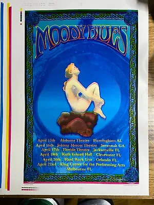 The MOODY BLUES 2001 Poster UNCUT Test Print Offset-Printed Signed Artists  • $45
