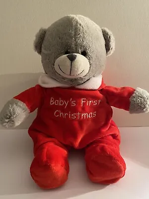 Cuddles Collection Baby’s  1st Christmas Soft  Stuffed Toy 9” Teddy Bear • £12.50