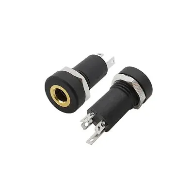 3.5 Mm 3/4 Pin 3.5mm Audio Jack Socket Gold Plated Connector With Nut • £2.76