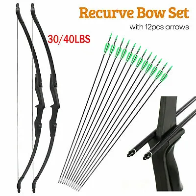 57in Takedown Recurve Bow Right Left Hand Archery Hunting 12Pcs Arrow/Quiver Set • $59.96