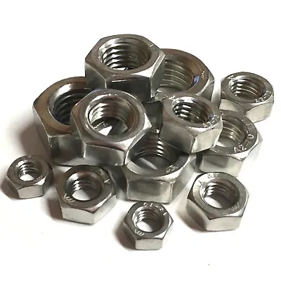 10-32 1/4 5/16 3/8 7/16  1/2  5/8  Unf Imperial A2 Stainless Steel Hex Full Nuts • £54.48