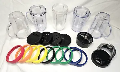 NutriBullet Magic Bullet 20 Replacement Parts 4 Cups Blade Lids Rings Lot • $24.99