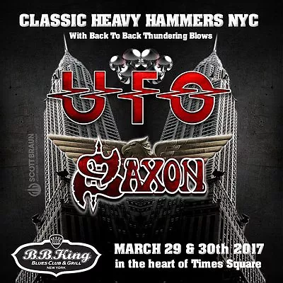 UFO / SAXON  CLASSIC HEAVY HAMMERS NYC  2017 NEW YORK CITY CONCERT POSTER -Metal • $14.51