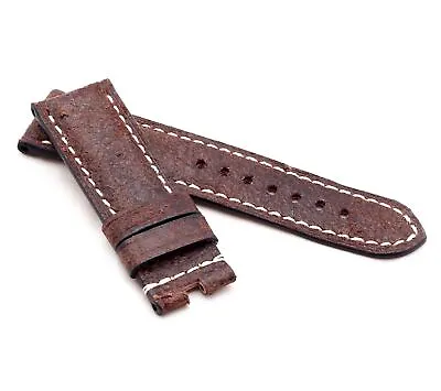 Marino Deployment: VINTAGE CALF Saddle Leather Watch Strap BROWN 24mm • £35