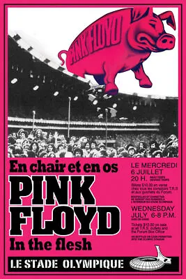 PINK FLOYD - MONTREAL CONCERT POSTER 24x36 - PINK PIG 241190 • $11.95