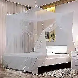 No-See-Um Mesh Square Mosquito Net For King Size Bed 2 Openings Netting  • $54.31