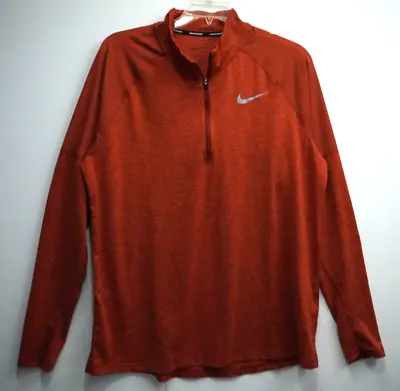 Nike Sphere Shirt Mens XL Orange Collarded Half Zip Thumb Sleeve Running Tee • $29.88