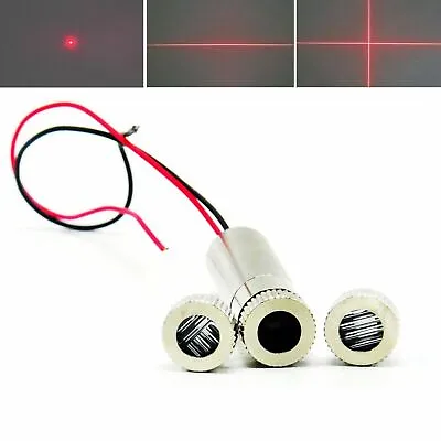 Dot Line Cross 650nm 10mW Red Focusable Driver 3-5V Laser Diode Module 12x35mm • £5.87