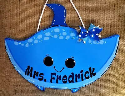 Personalized Stingray TEACHER SIGN Wall Art Door Plaque Hanger School Classroom • $13