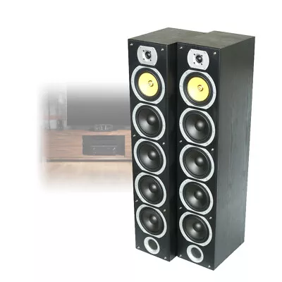 Pair Fenton Passive Floor Standing Tower Speakers Home Theatre Cinema 600W • £239