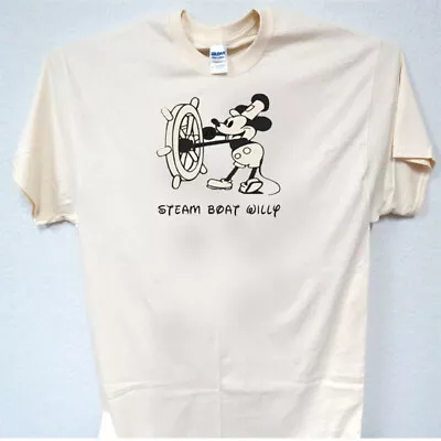 STEAMBOAT WILLY MICKY MOUSE DISNEY Cool Men's T-Shirts T-2028 • $14.99