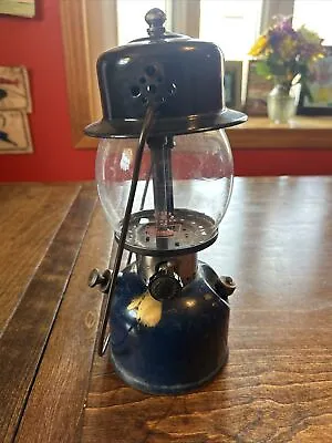 Classic Antique Coleman Model 243A Lantern W/ Black Cap & Blue Tank • $200