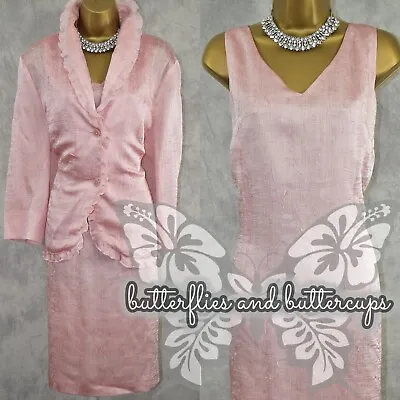 LIBRA Size 18 Candy Pink Dress And Jacket Suit Mother Of The Bride Outfit • £59.99
