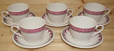 Pipestone Ancient Mimbreno Indian Santa Fe Dining Car (5) Cup & Saucer SETS (S31 • $148.88