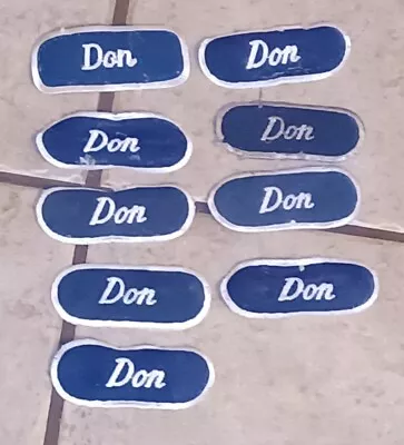  DON  9 PATCH LOT Blue Uniform WORK Shirt Name Tag Mechanic Shop Harley Craft • $19.99