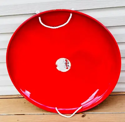 Vtg Flexible Flyer Saucer Sled Sliding Round Metal Steel Snow Red Disk Griswald • $31.90