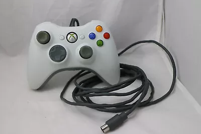 Microsoft Xbox360 Wired Gamepad White Cleaned Tested (no USB Breakaway Cable) • $18.99