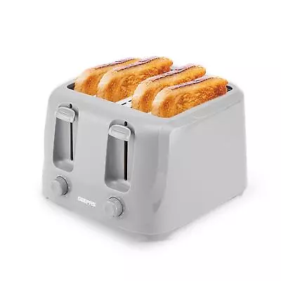 Grey 4 Slice Toaster Family Size 1400W With Variable Browning Control • £23.99