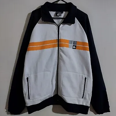 Vintage Y2K QUIKSILVER Mens Surf Zip Fleece Lined Jumper Jacket - Size Large • $60