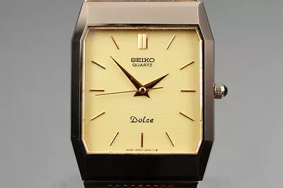 [Exc+5] Vintage Seiko Dolce 6030-5530 Gold Men's Square Quartz Watch From JAPAN • $119.90